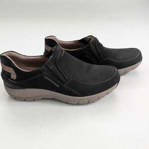 NEW Clarks Wave Plateau Shoes Black Nubuck Leather Size 8W